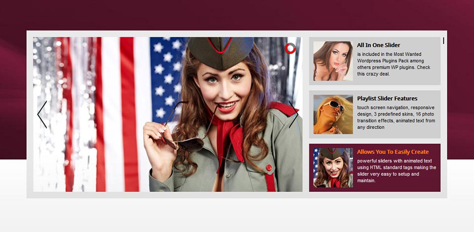 Playlist Slider - Website Boxed Size - Elegant Skin